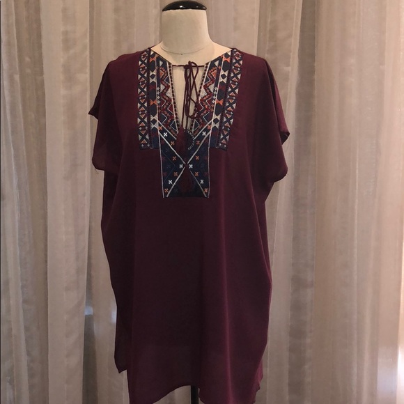 NWT Vintage Dressing Embroidered Poncho Top - Picture 2 of 6